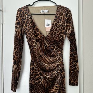 Tiger Mist Long Sleeve Leopard Dress